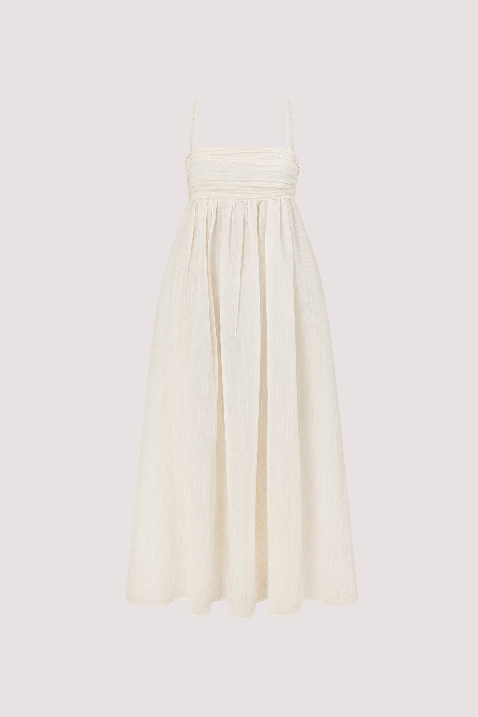 h&m ramie maxi dress Women's Brown Smock-waist ramie dress
