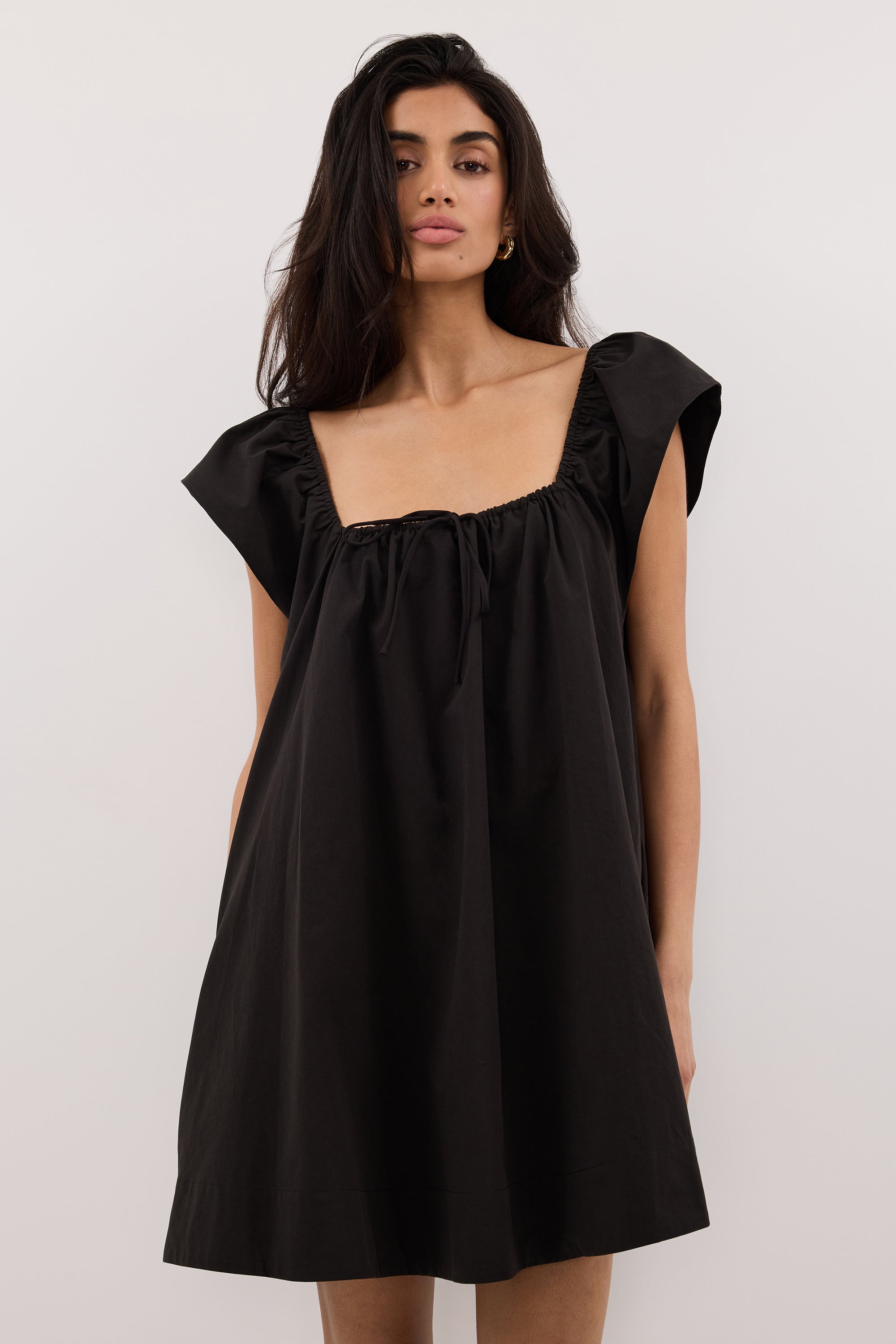 Kate Cotton Mini Dress in Black By DISSH