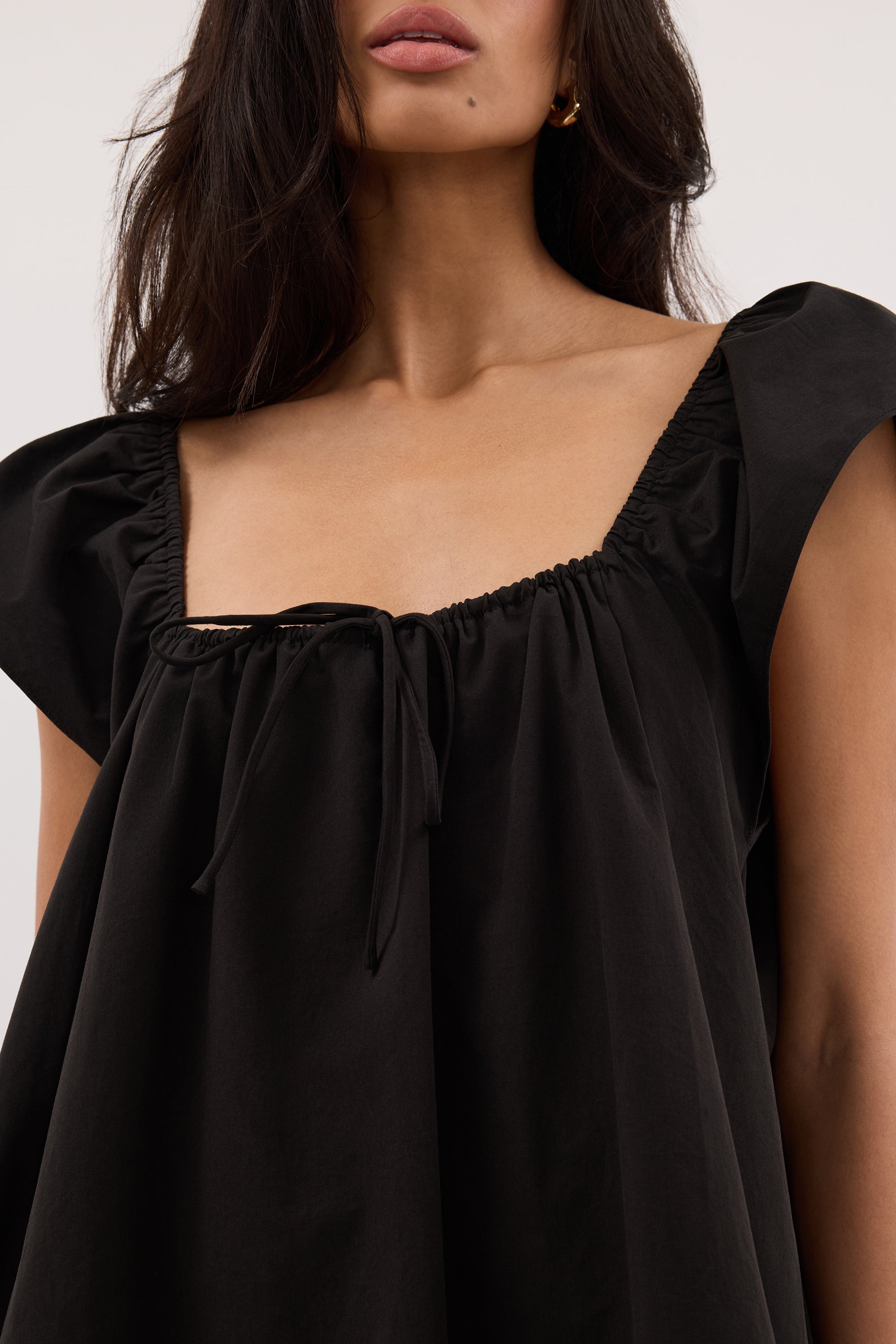 Kate Cotton Mini Dress in Black By DISSH
