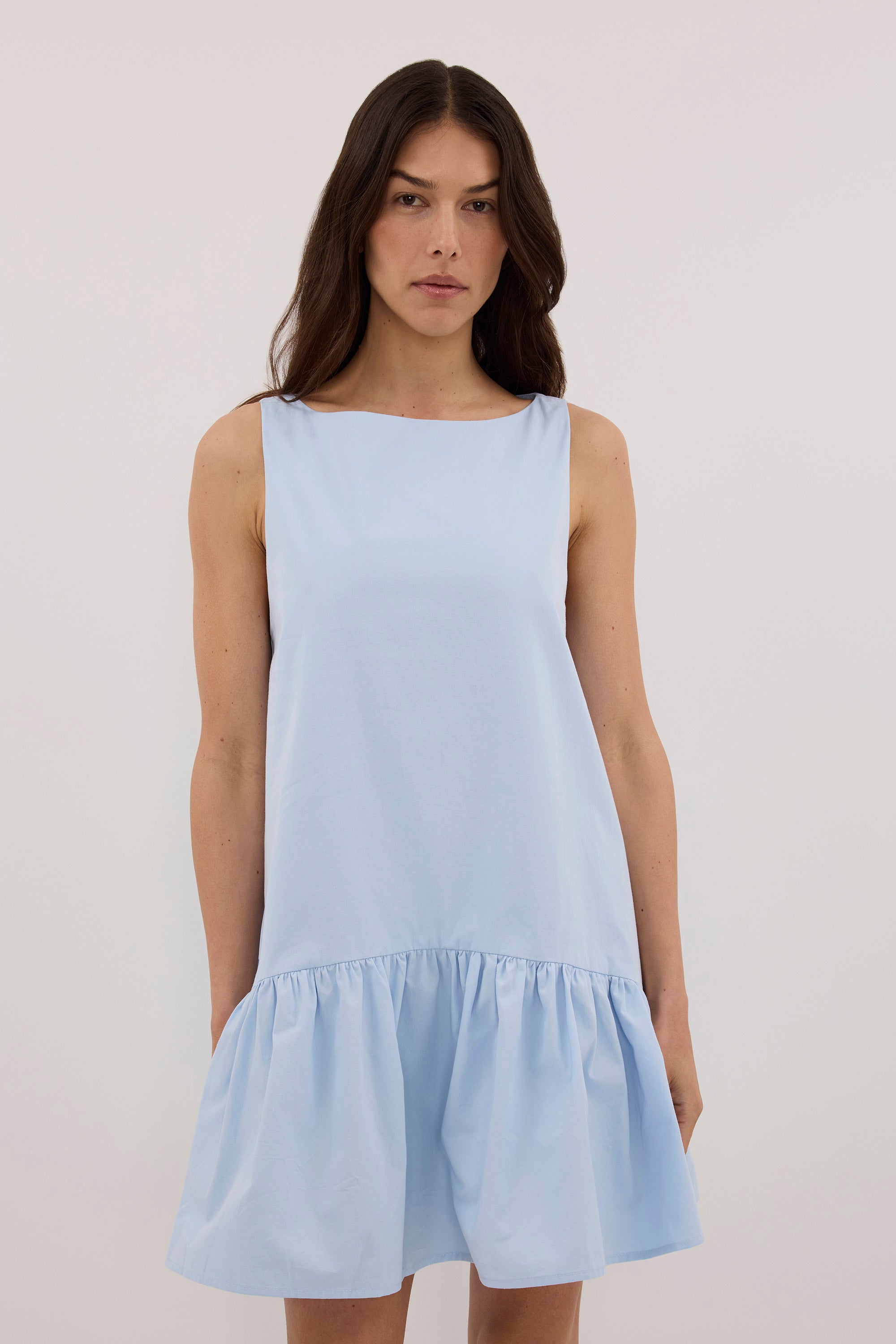 JO CORNFLOWER DROP WAIST MINI DRESS