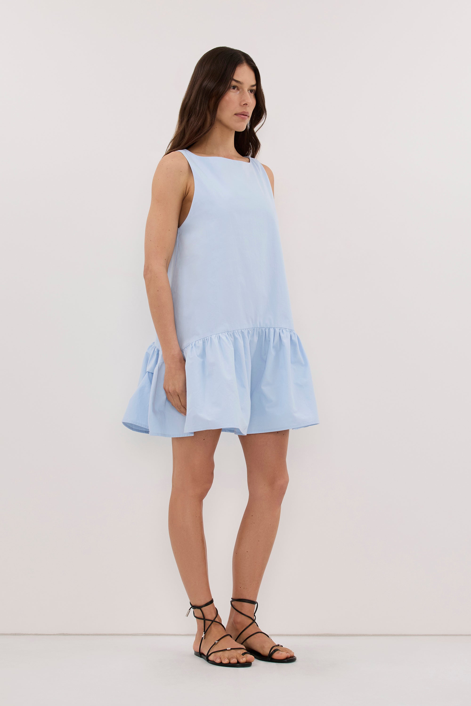 JO CORNFLOWER DROP WAIST MINI DRESS