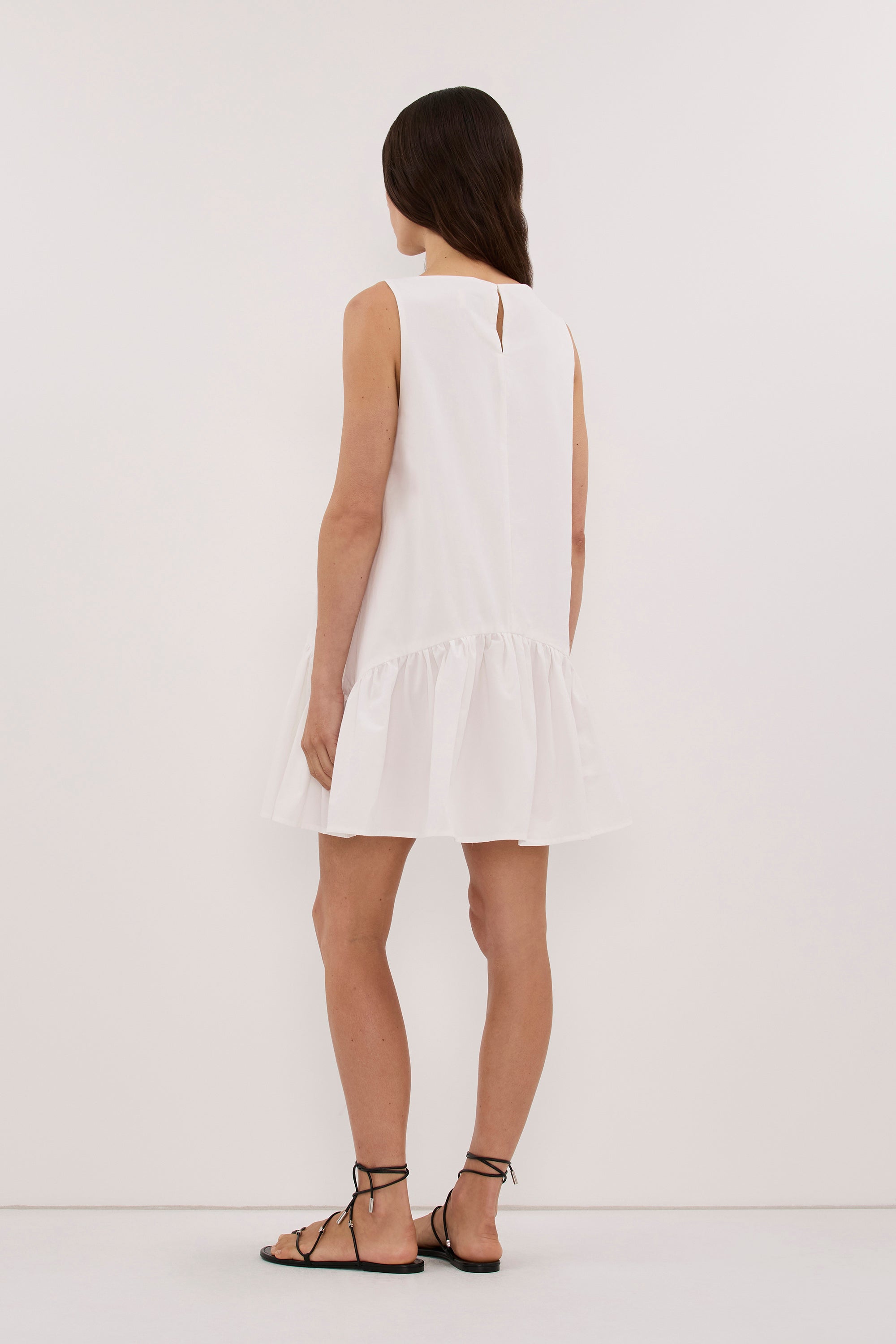 JO WHITE DROP WAIST MINI DRESS
