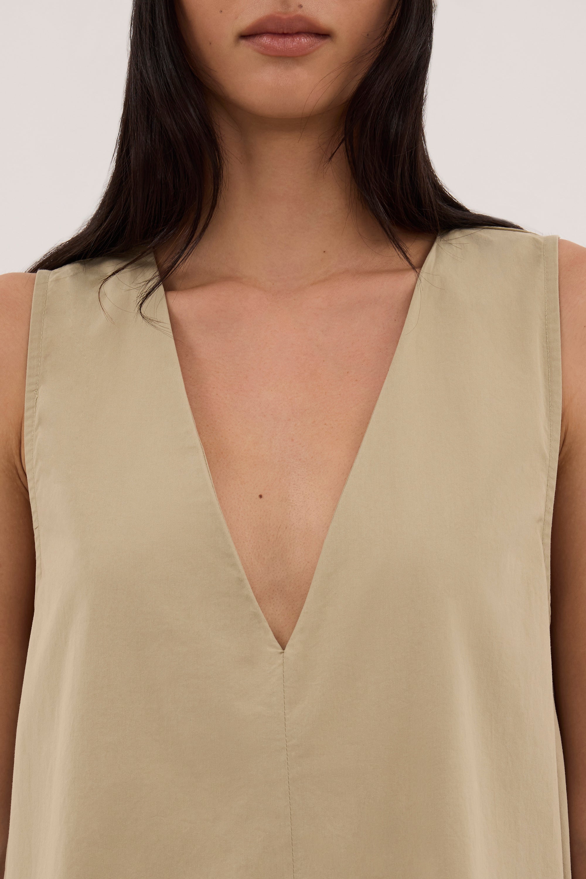 ORLENA ELM SAGE COTTON MINI DRESS