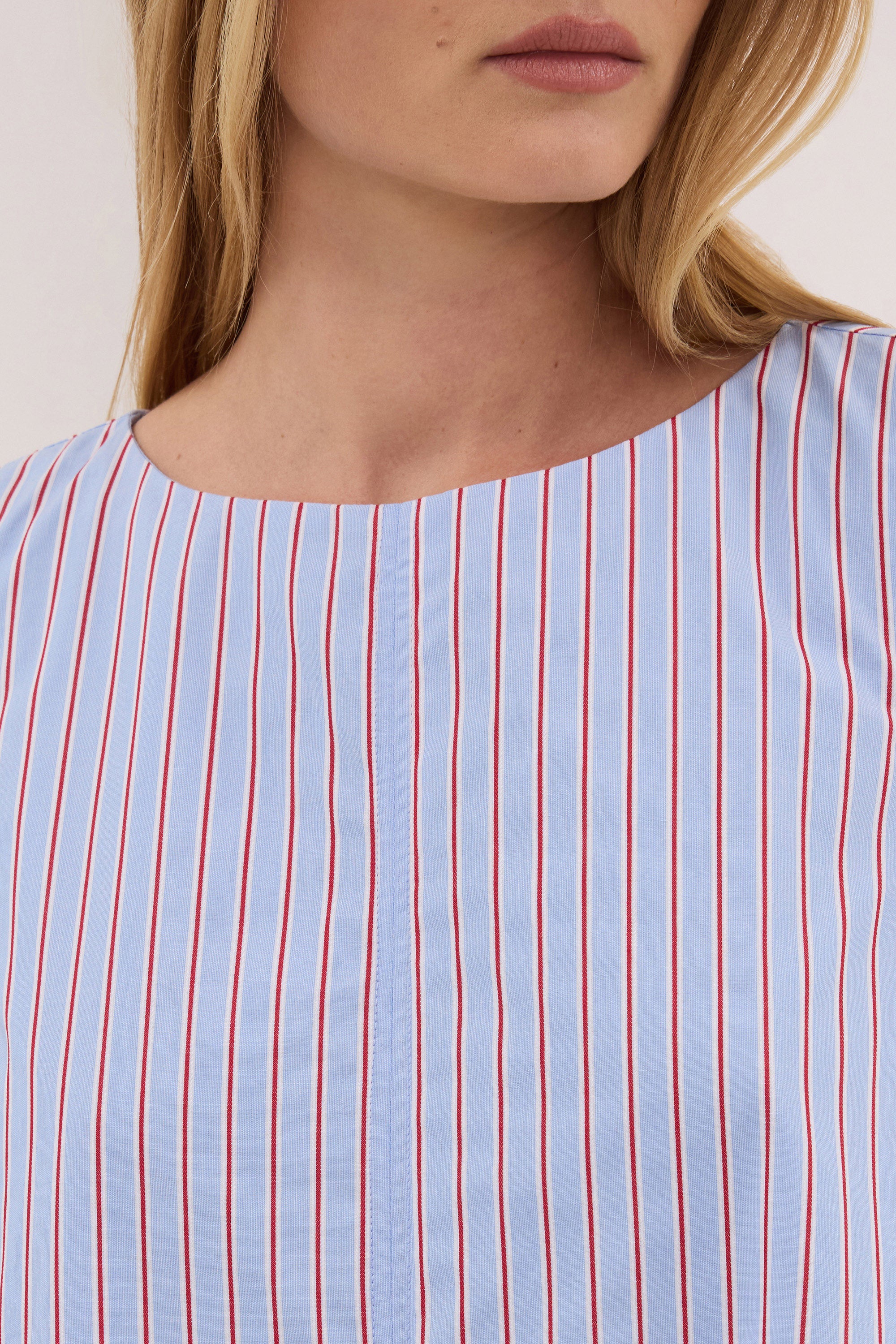 ORSON BLUE STRIPE COTTON MINI DRESS