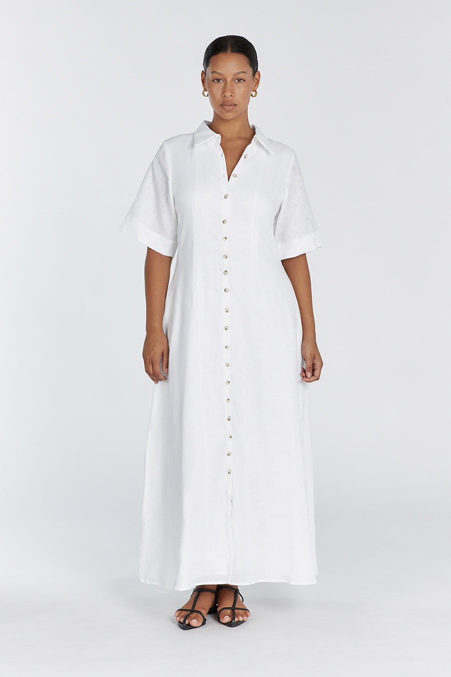 Buy Women White Tiered Shirt Dress Online At Best Price - Sassafras.in