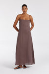 JEM CHOC LINEN MAXI DRESS