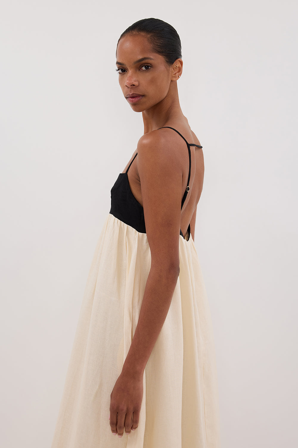 ELENA BUTTERMILK LINEN MAXI DRESS