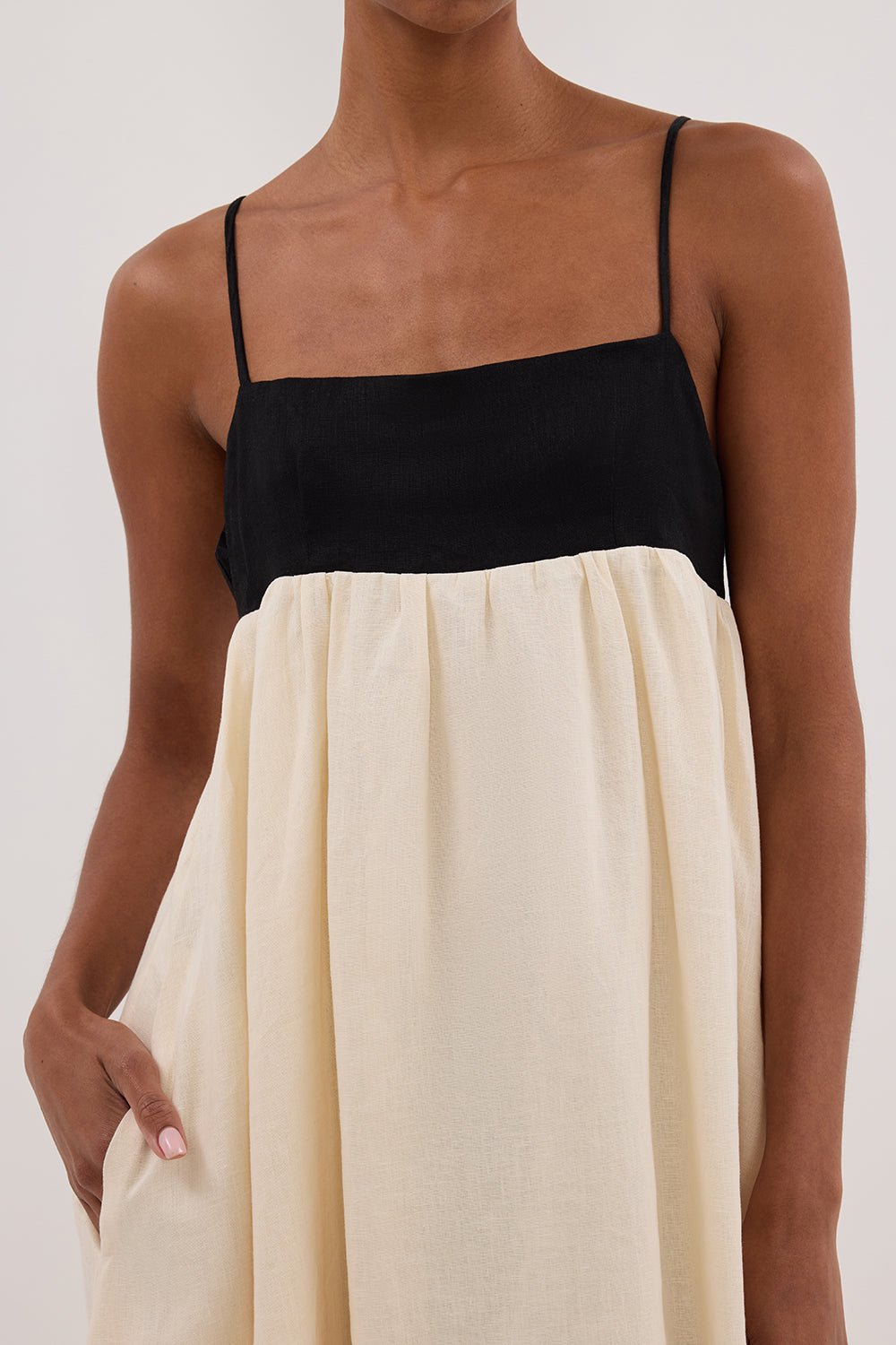 ELENA BUTTERMILK LINEN MAXI DRESS