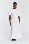 LYNDAL WHITE LINEN MIDI DRESS