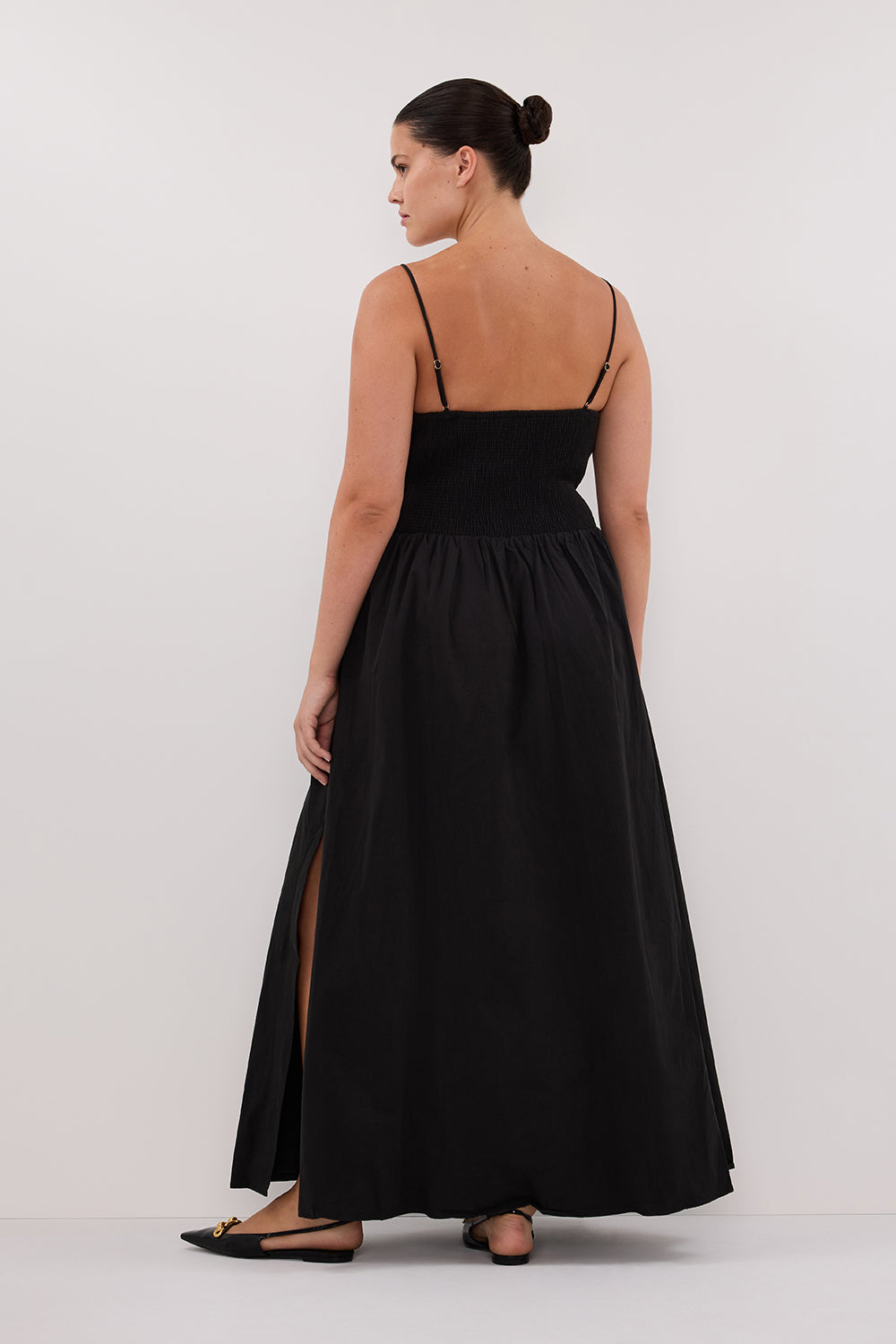 MILANO BLACK COTTON MIDI DRESS DISSH MILANO BLACK COTTON MIDI DRESS DISSH