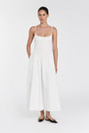 MILANO WHITE COTTON MIDI DRESS