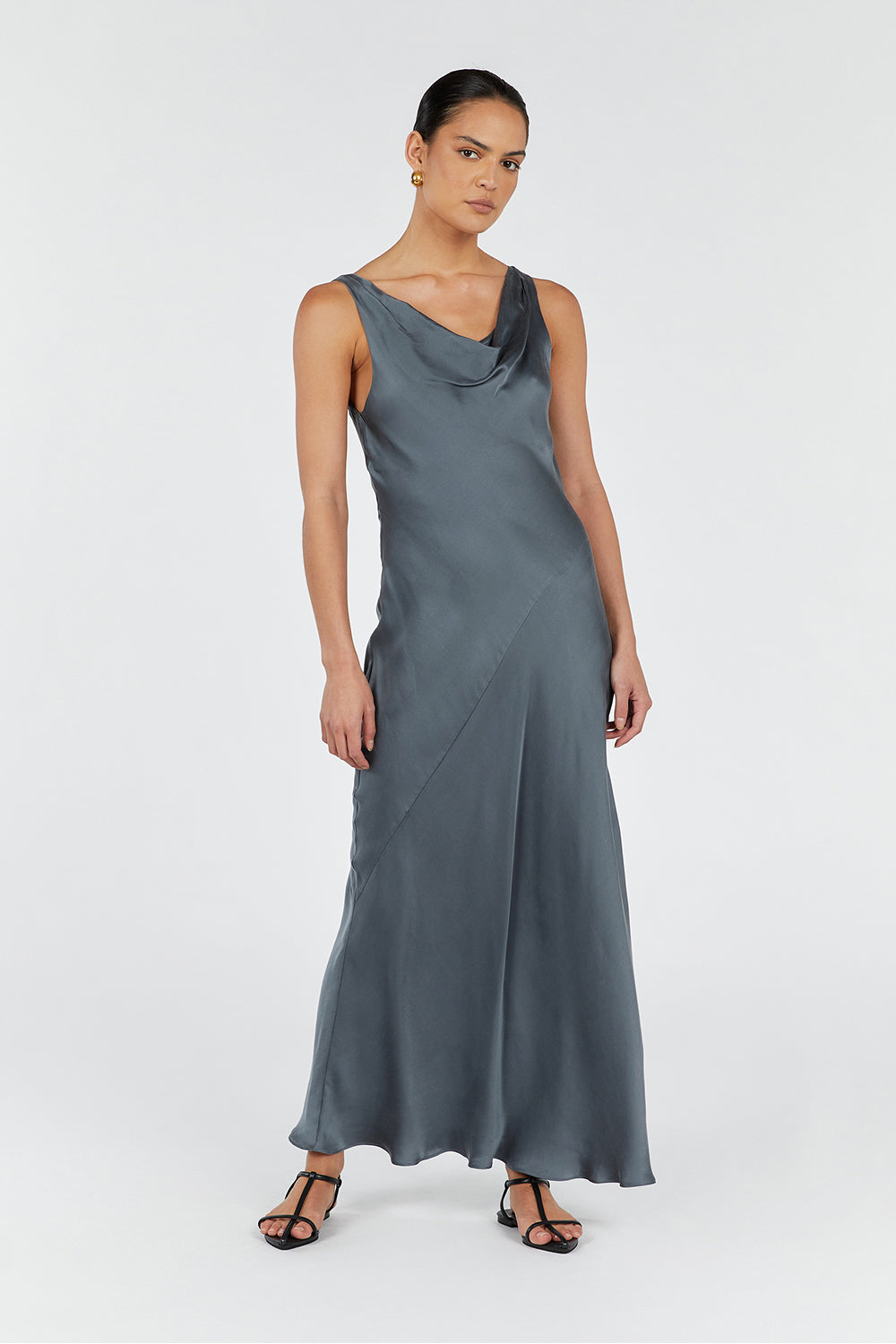 TAYLOR TEAL SILK DRESS