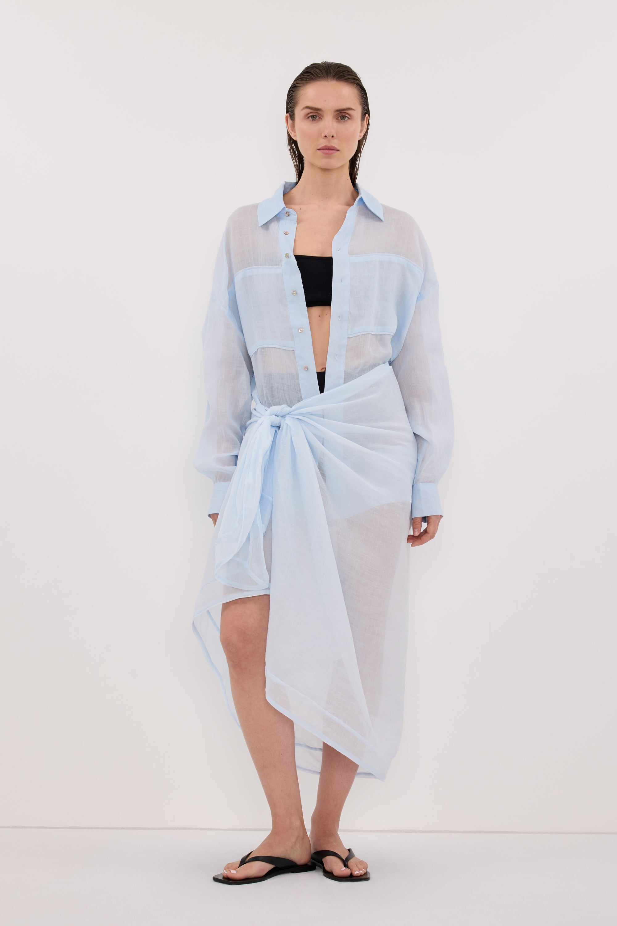 TROPEZ CORNFLOWER RAMIE SARONG