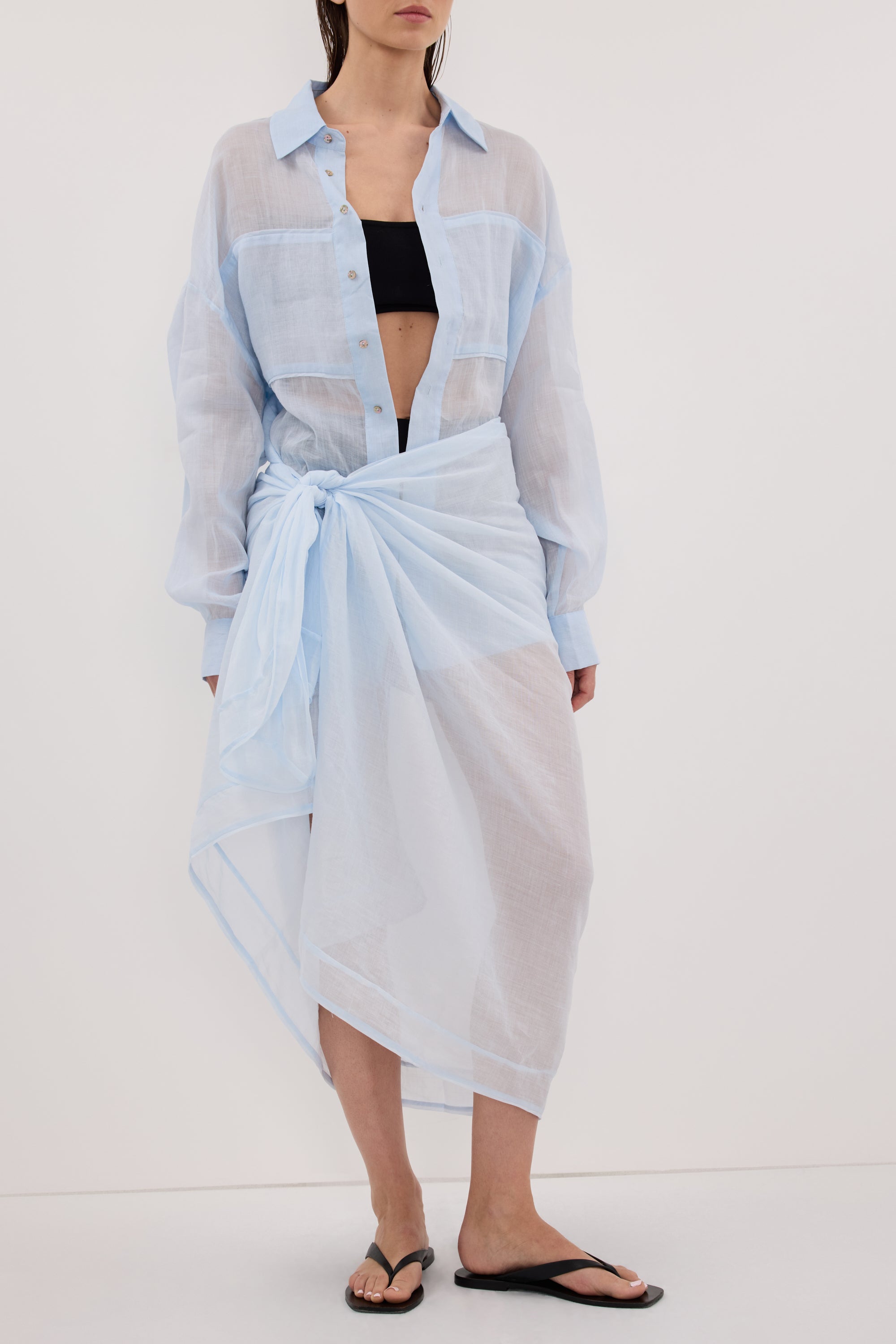 TROPEZ CORNFLOWER RAMIE SARONG