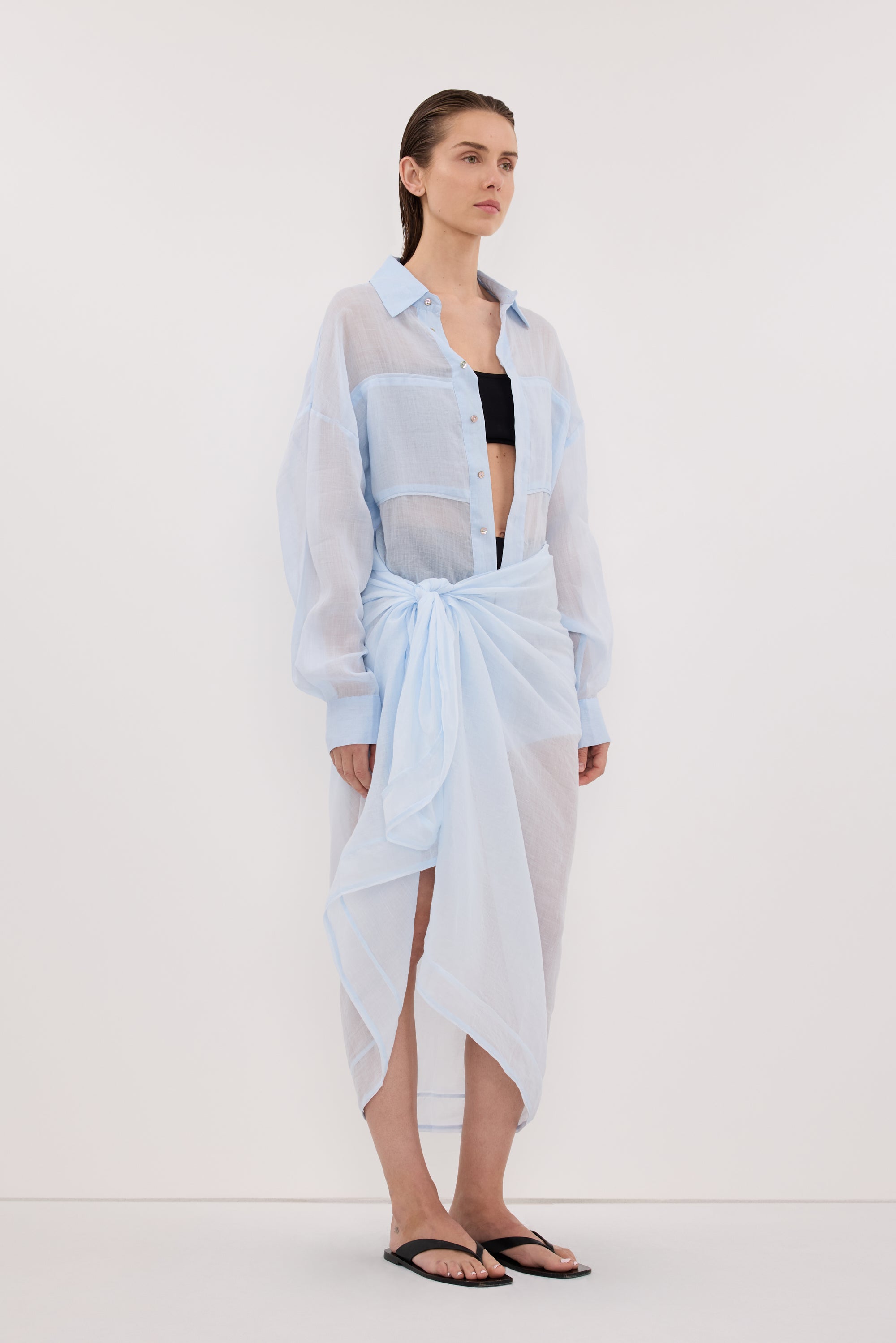 TROPEZ CORNFLOWER RAMIE SARONG