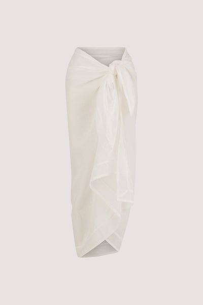 Stas wearing TROPEZ WHITE RAMIE SARONG