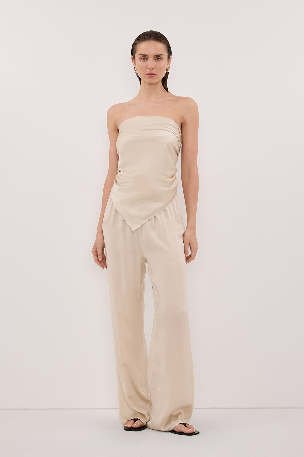 PERCY SANDSTONE SILK SCARF TOP