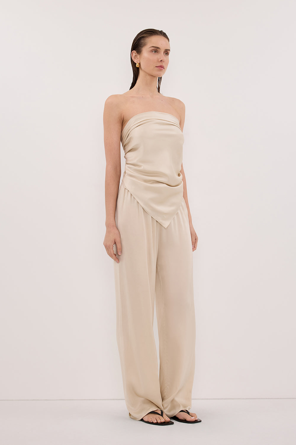 PERCY SANDSTONE SILK SCARF TOP