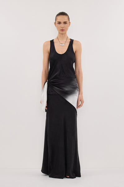 Stas wearing HUXLEY OMBRE SILK SCARF TOP