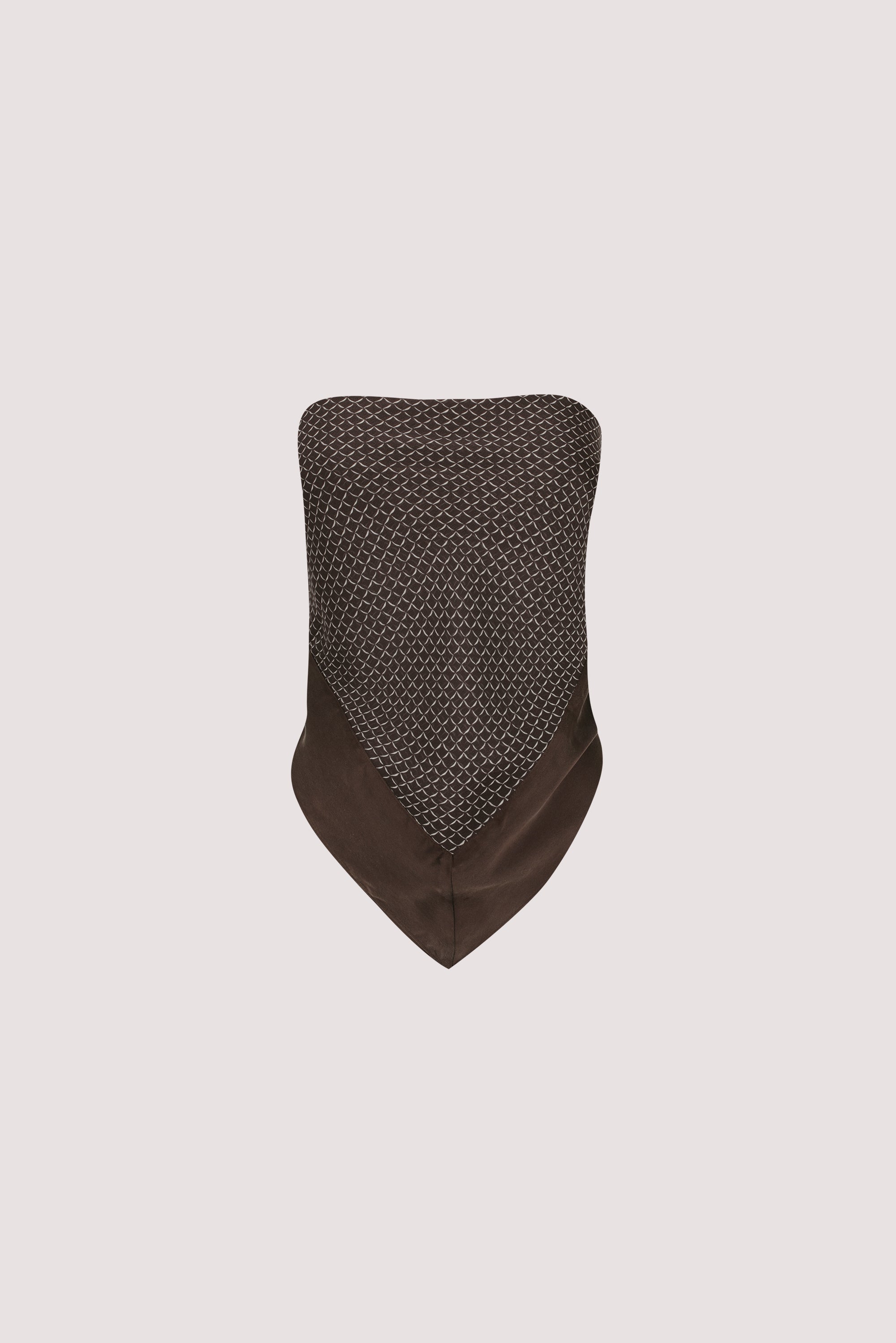 TIA CHOC MICRO CHECK SCARF TOP