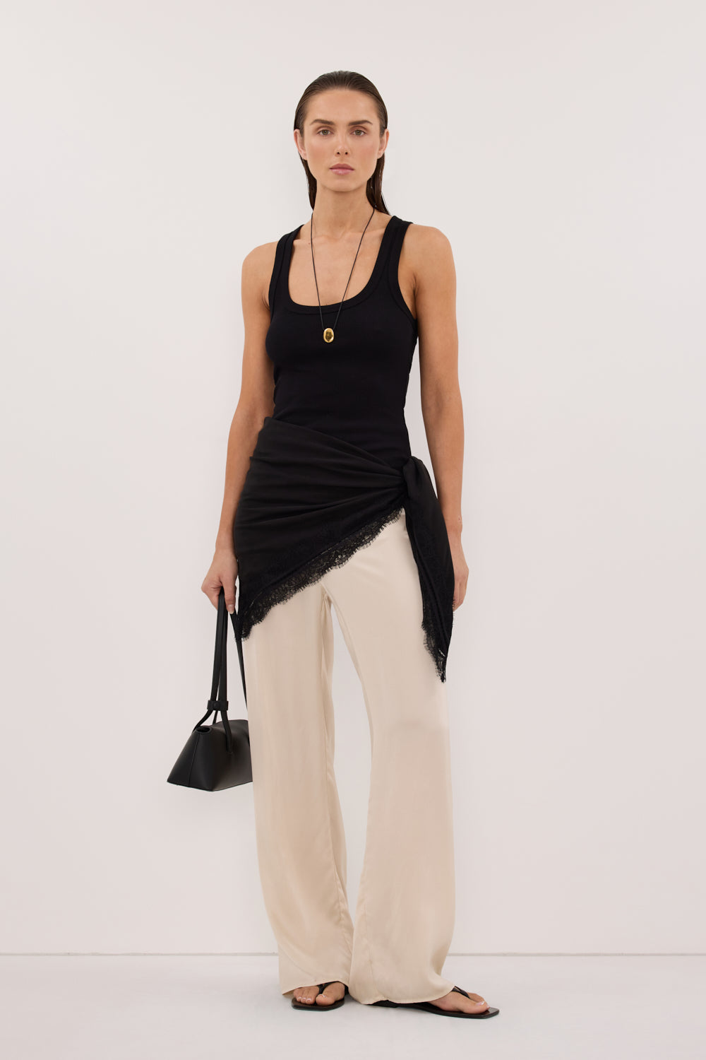 ANDREA BLACK CUPRO LACE SCARF