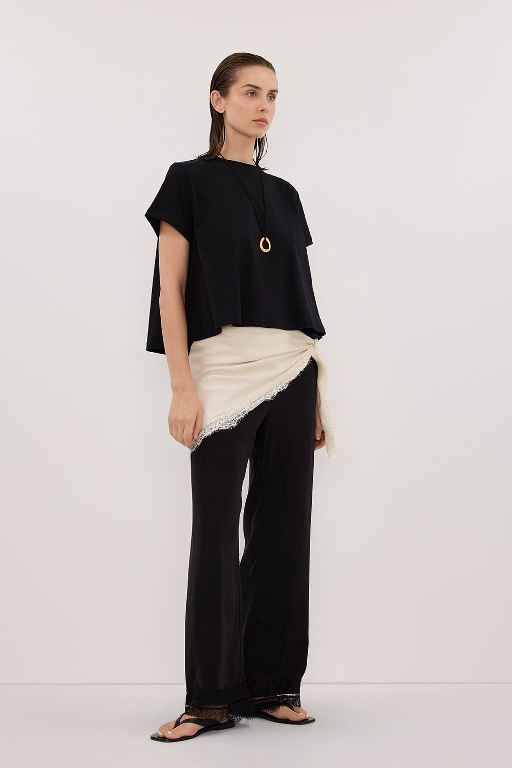 ANDREA SANDSTONE CUPRO LACE SCARF - PRE ORDER