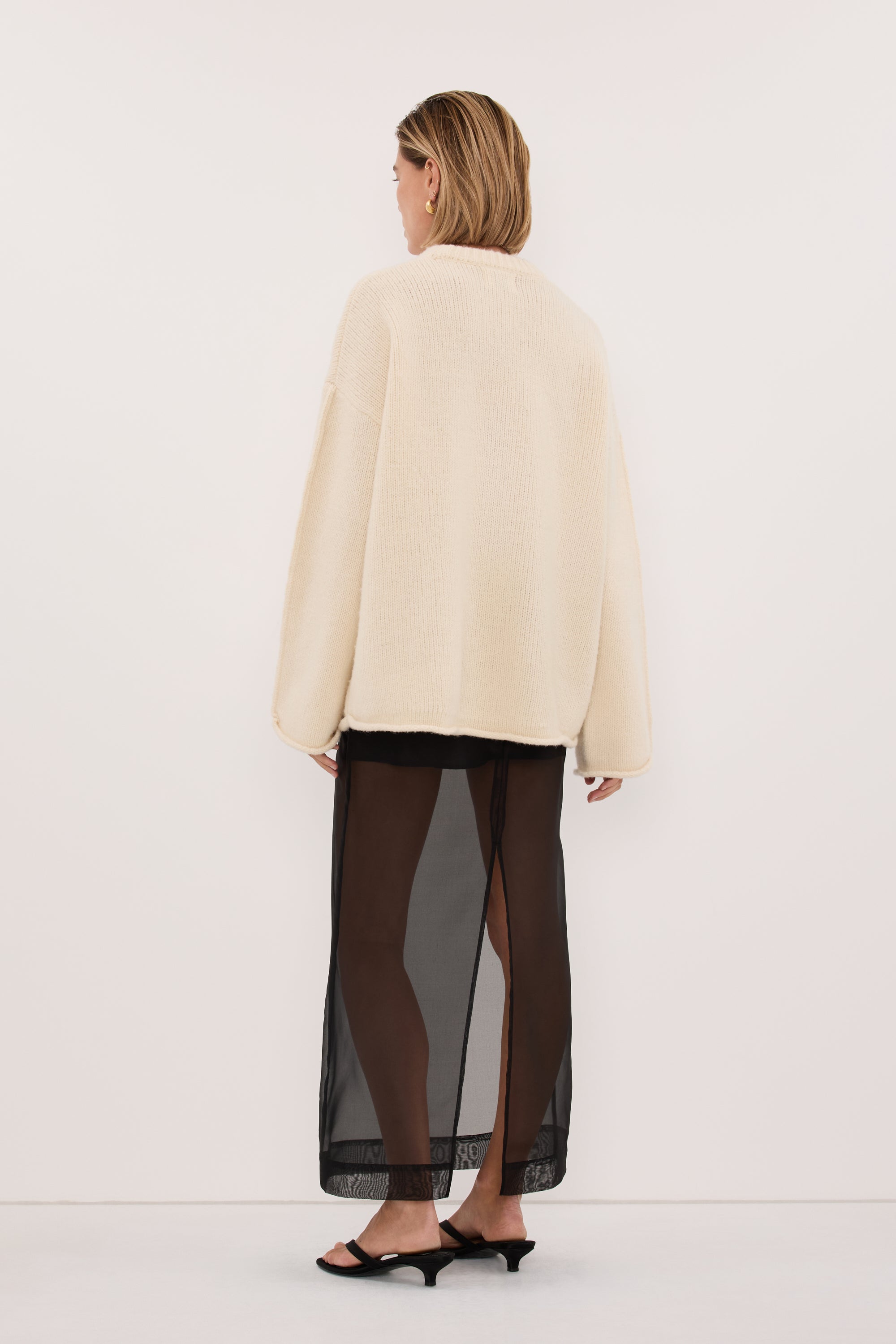 MILLY CREAM CREW NECK KNIT JUMPER