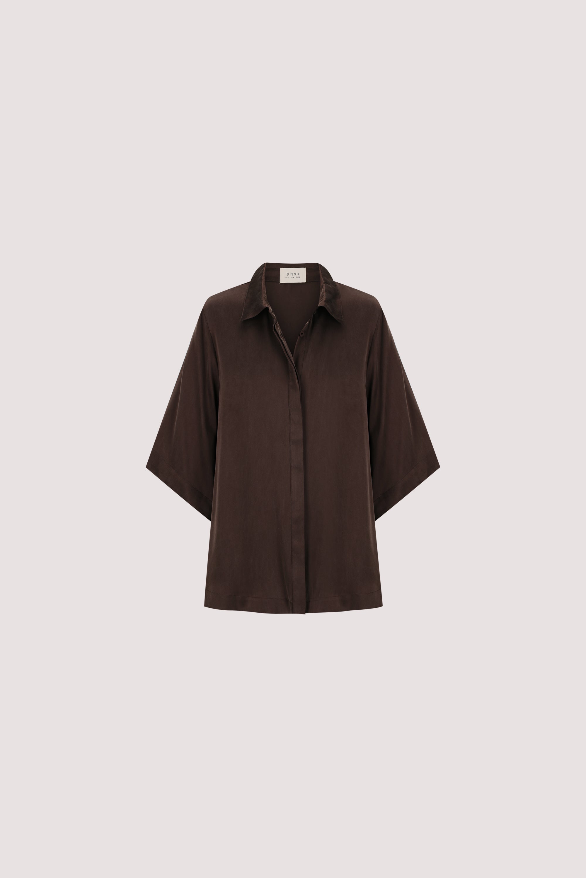 PERCY BITTER CHOC SILK SHIRT