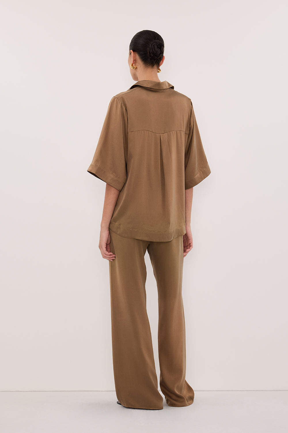 PERCY CHESTNUT SILK SHIRT