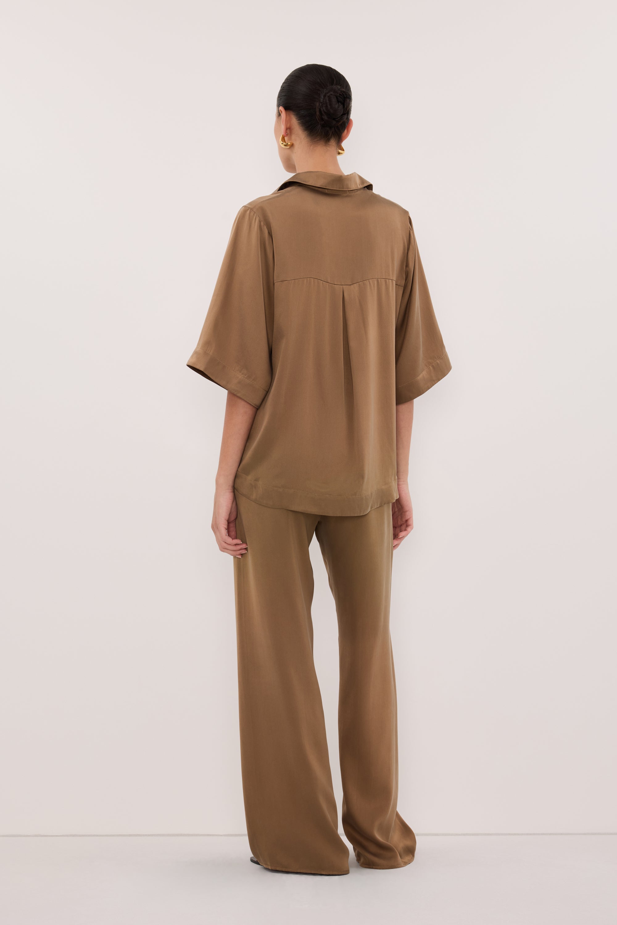 PERCY CHESTNUT SILK SHIRT