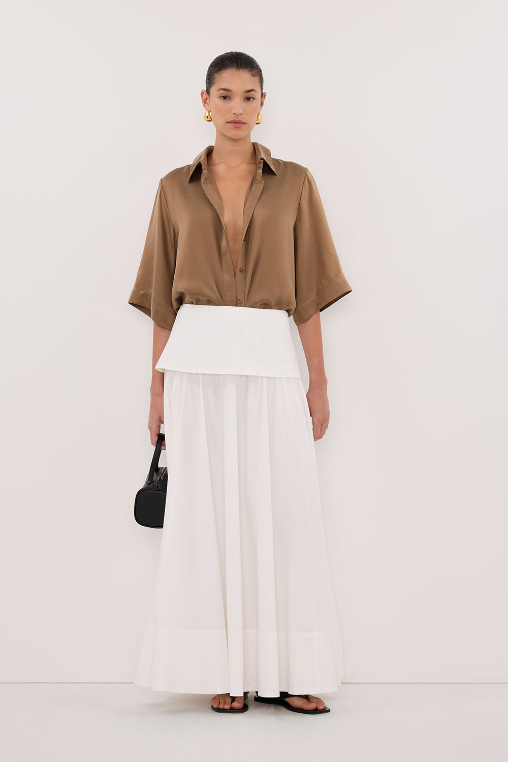 PERCY CHESTNUT SILK SHIRT