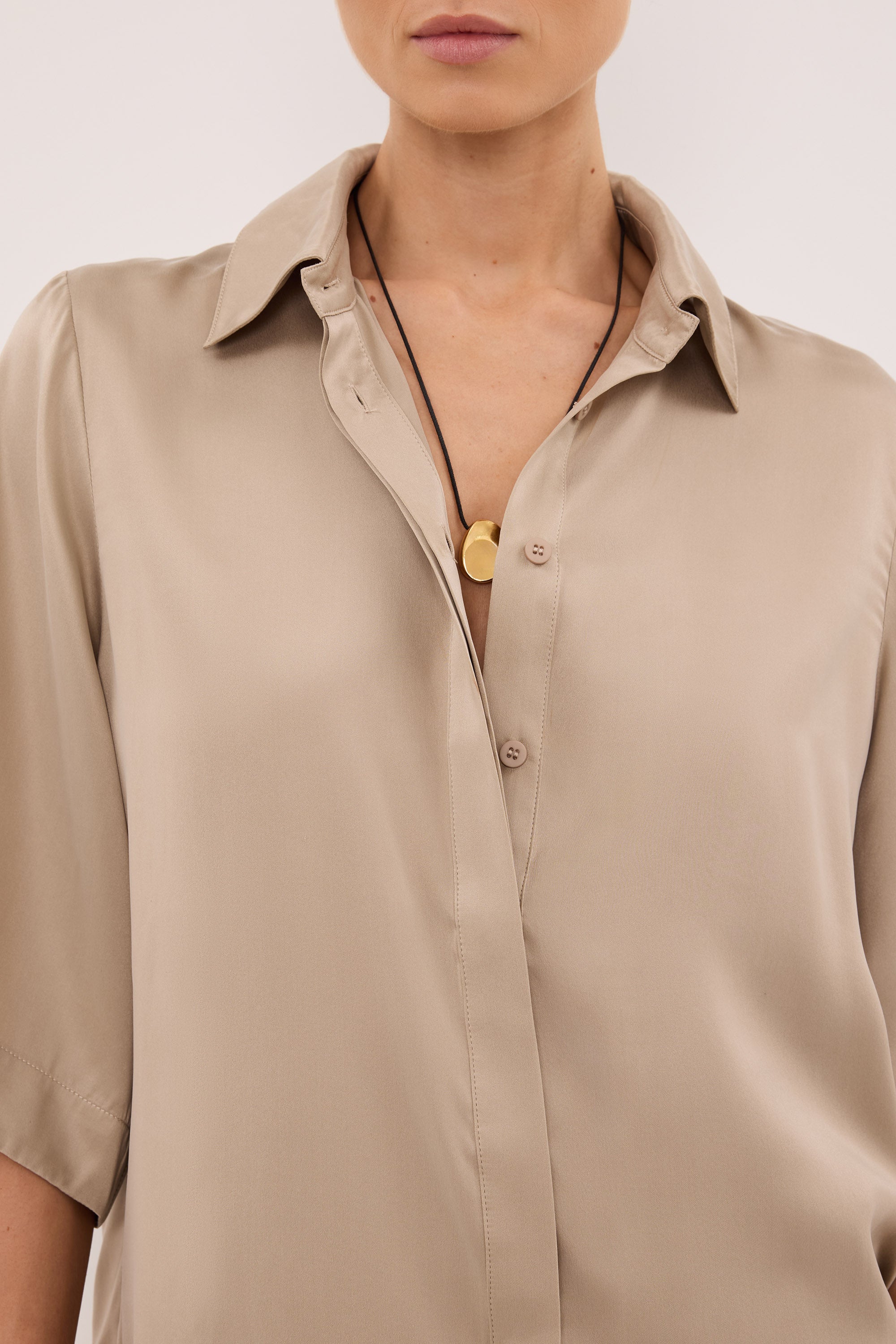 slim fit dress slacks Men’s Slim Fit Champagne/Gold Dress Shirt | Plain Cuff main image 1