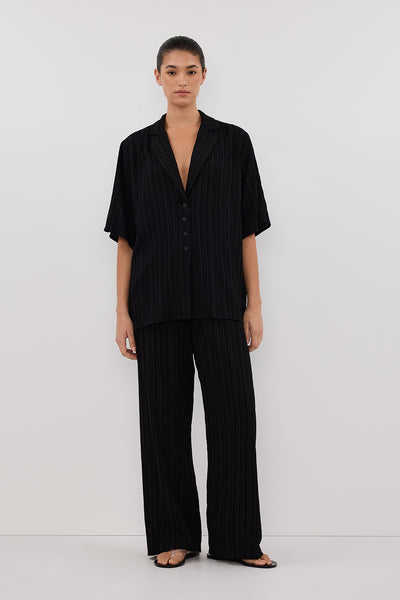 Aude wearing LOZ BLACK SHORT SLEEVE SHIRT