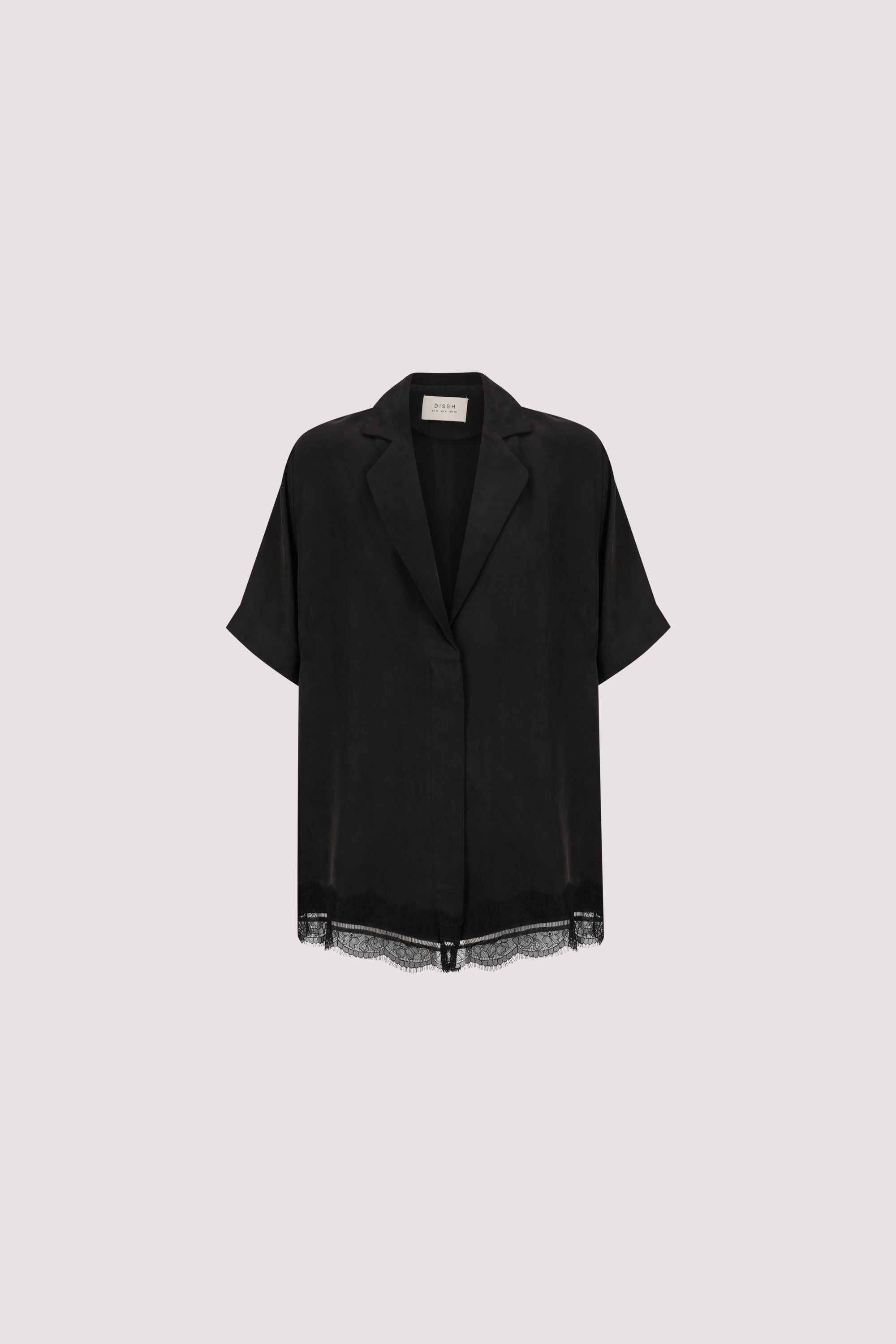 ANDREA BLACK CUPRO LACE SHIRT