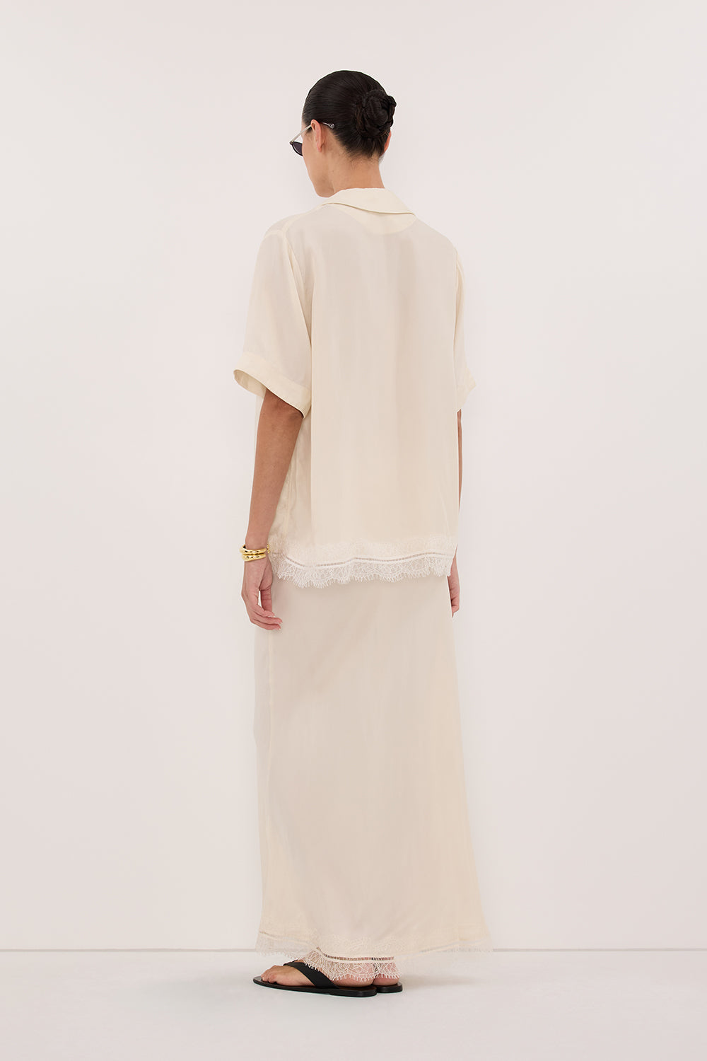 ANDREA SANDSTONE CUPRO LACE SHIRT - PRE ORDER