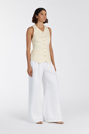 ALONDRA LEMON LINEN VEST