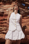 ALONDRA WHITE LINEN VEST