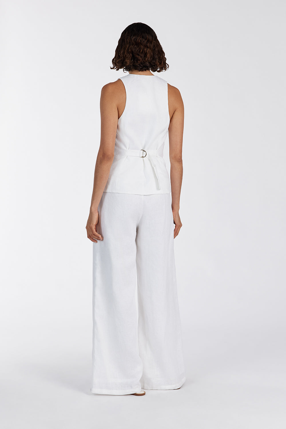ALONDRA WHITE LINEN VEST