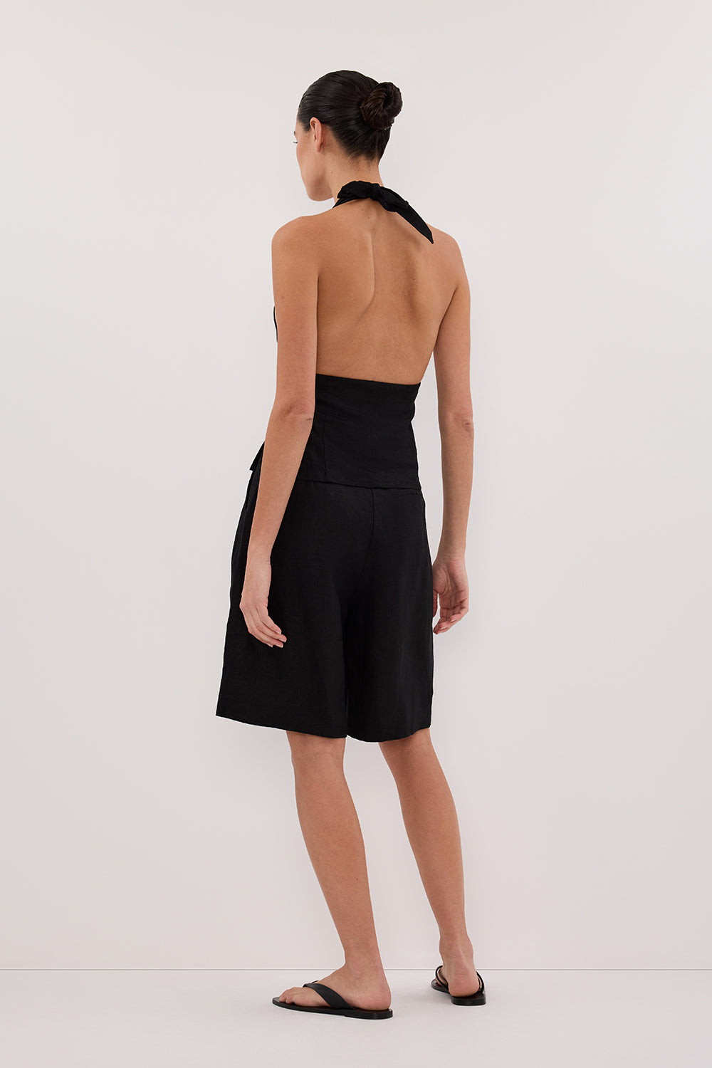 AUDREY BLACK LINEN HALTER TOP DISSH AUDREY BLACK LINEN HALTER TOP DISSH