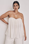 SHANIYA OFF WHITE STRAPLESS TOP