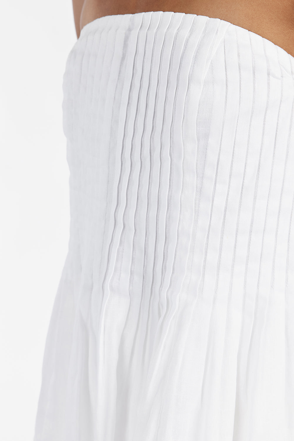 PAIGE WHITE LINEN BLEND STRAPLESS TOP