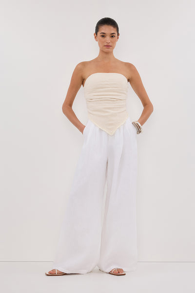 Aude wearing NIA NATURAL SCARF TOP