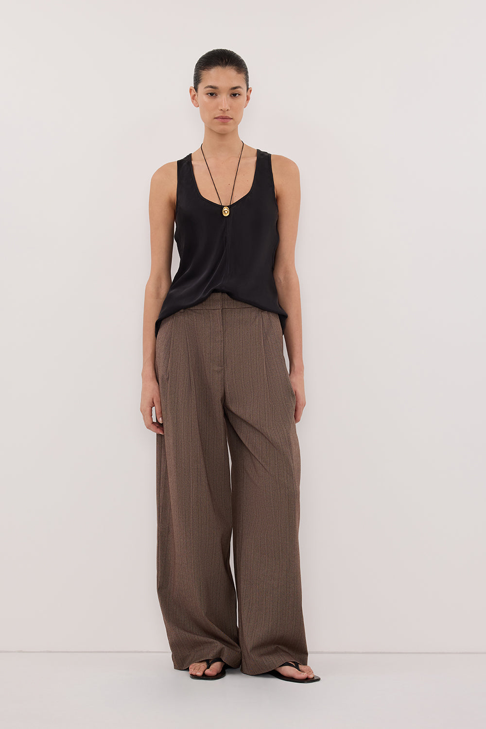 COLETTE BLACK SILK CAMI TOP