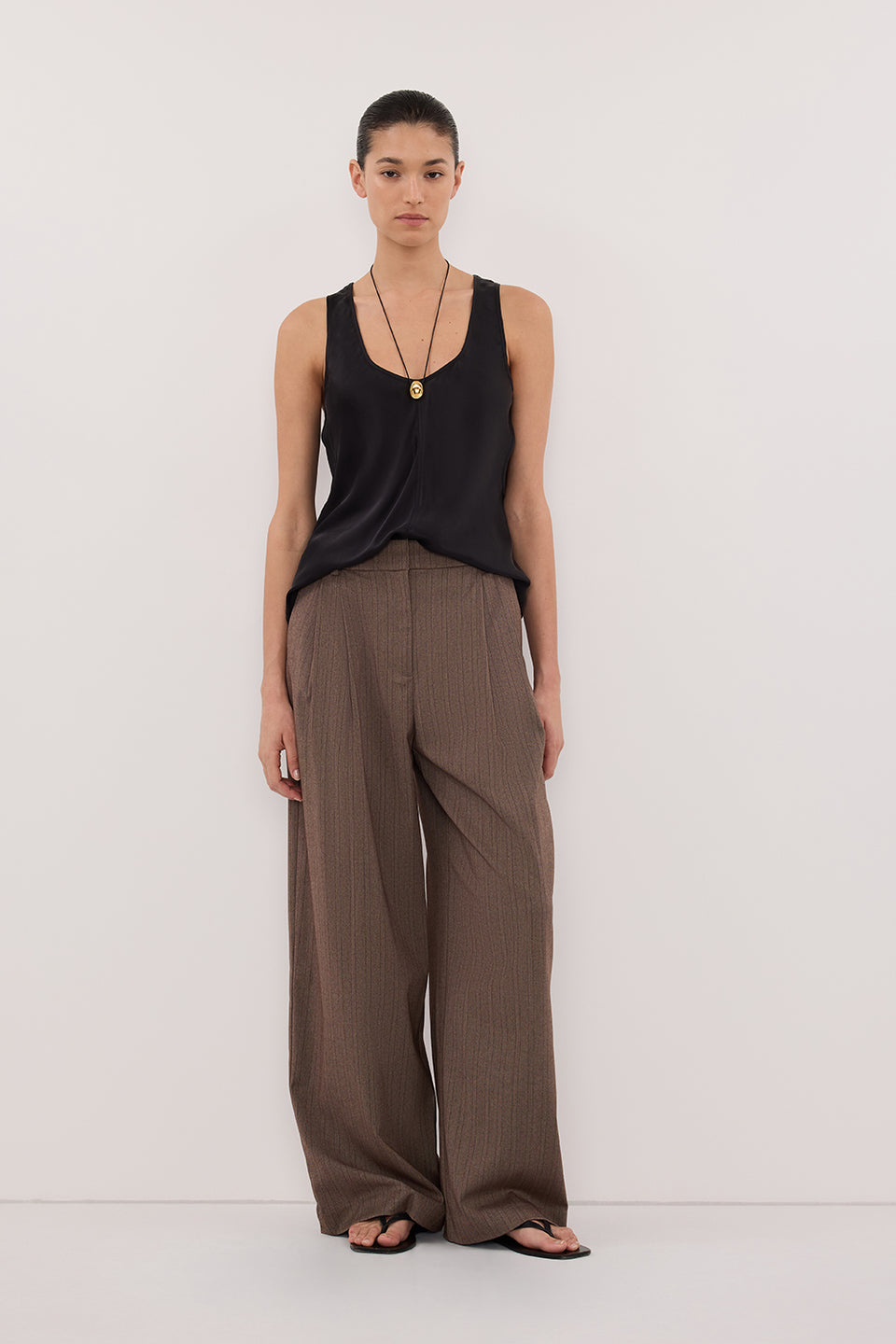 COLETTE BLACK SILK CAMI TOP