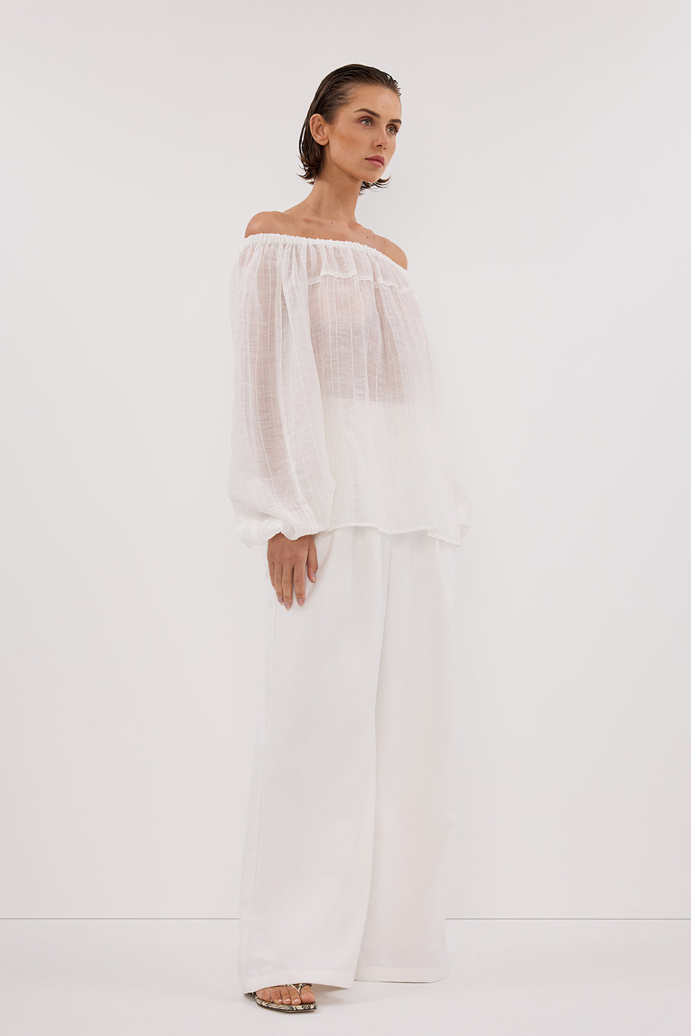 TAHITI WHITE LONG SLEEVE TOP