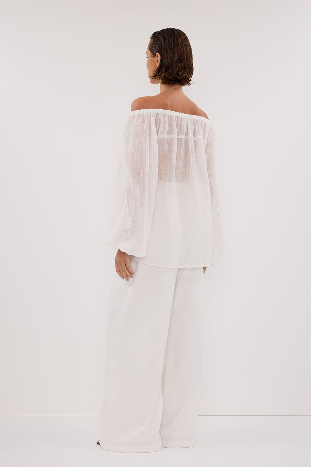 TAHITI WHITE LONG SLEEVE TOP
