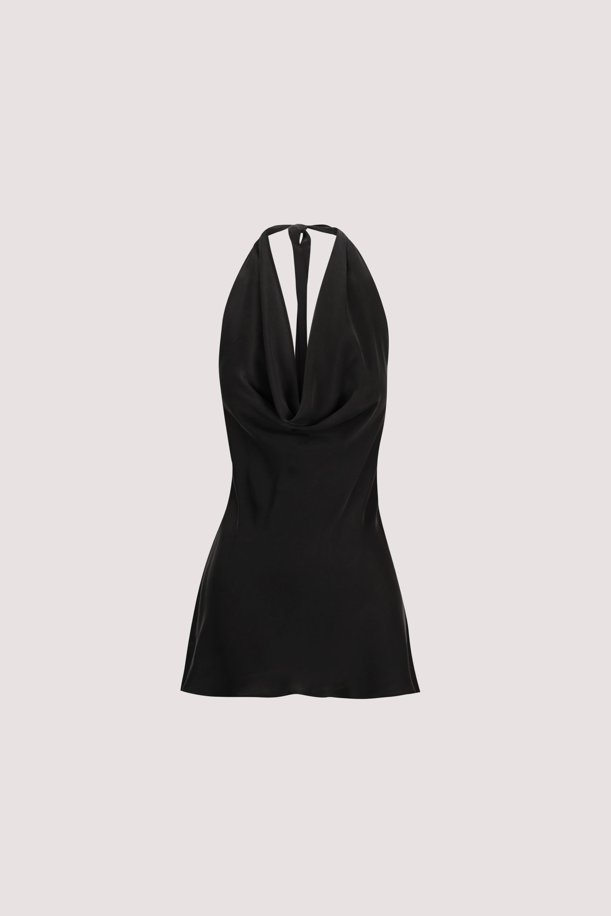 CARLENE BLACK SILK COWL NECK TOP