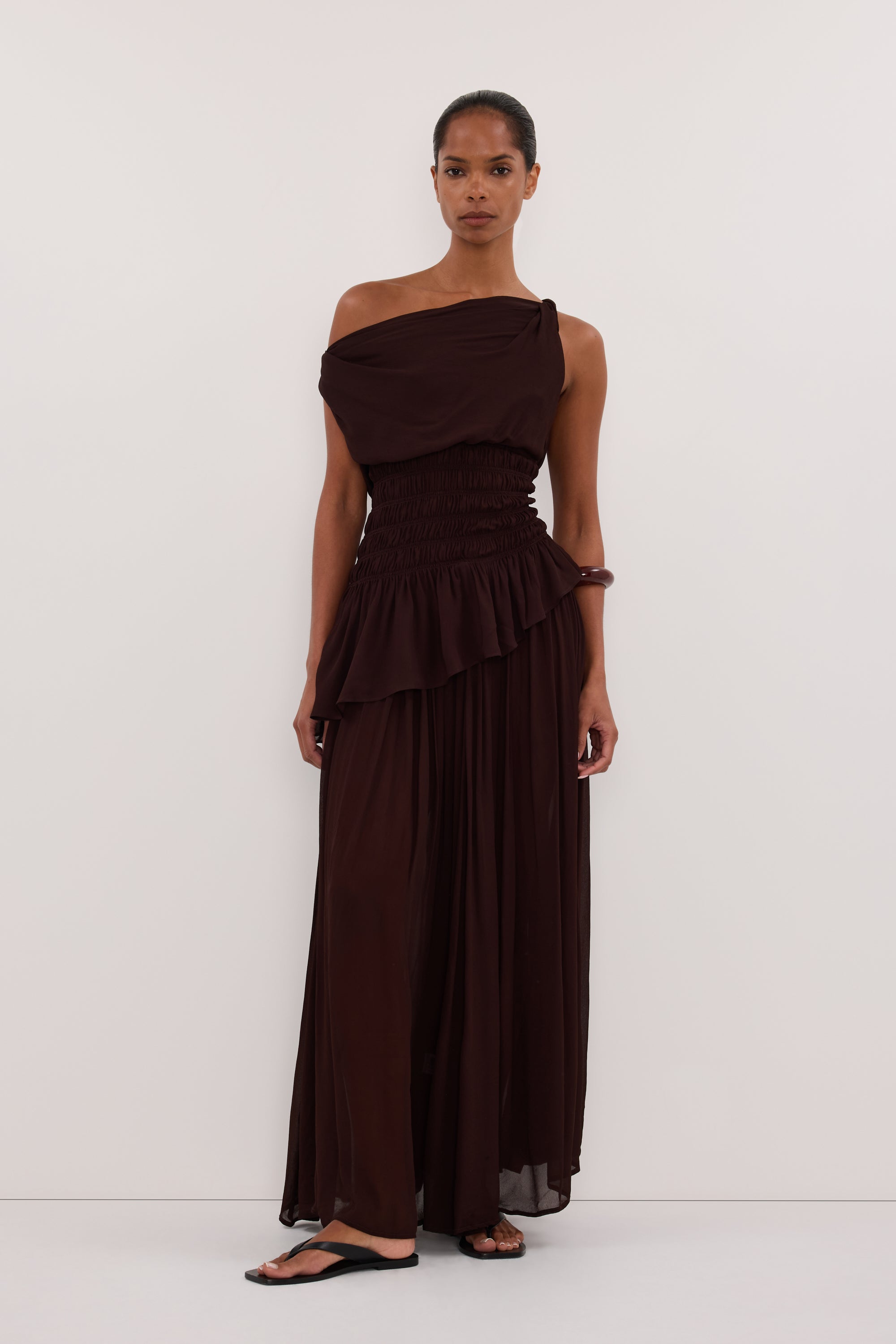 TIANA DARK CHOC ASYM TOP