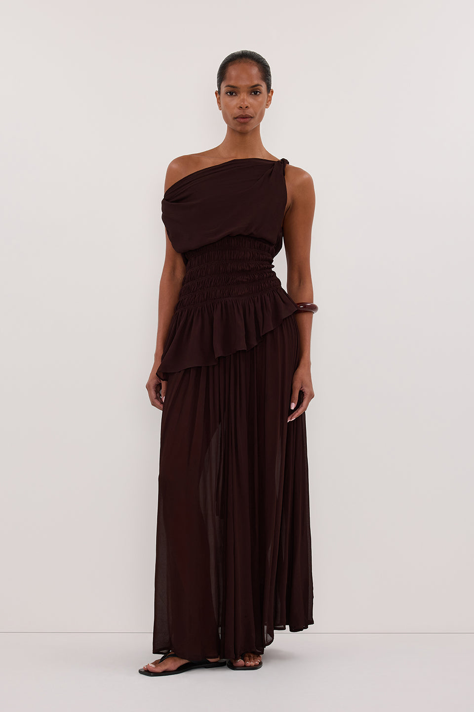 TIANA DARK CHOC ASYM TOP