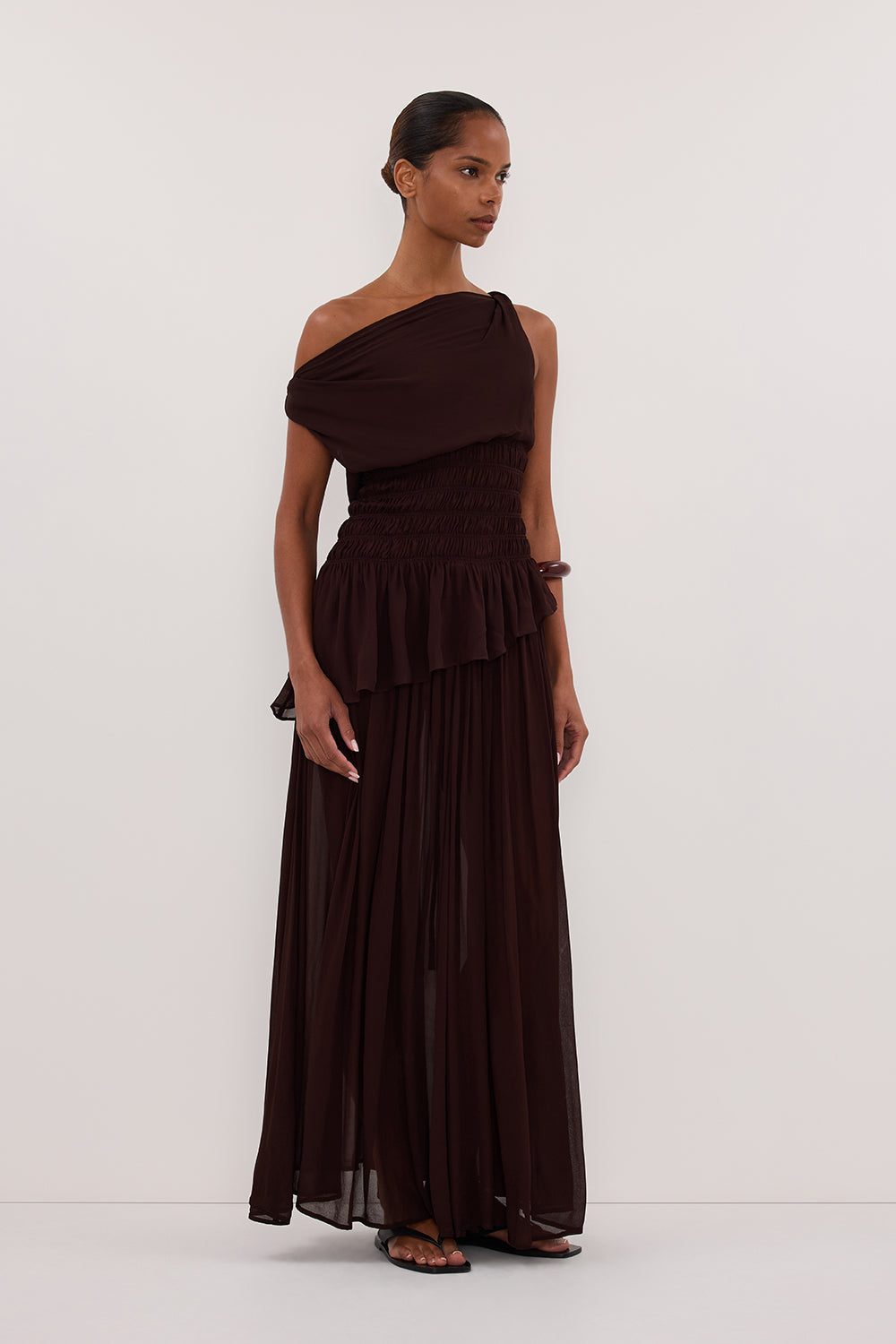 TIANA DARK CHOC ASYM TOP